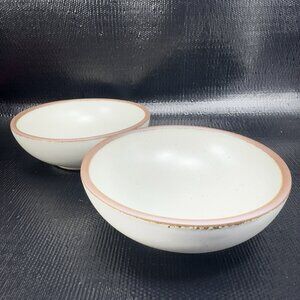 East Fork Pottery Eggshell Speckled Light Tan Dish Bowl Set 2 Bowls Dishes 5inch